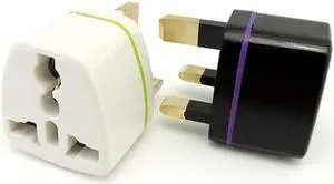 Portable 3 Pin Charger Universal AU EU US To UK Power Plug Travel Charging Converter Tablet Wall Adapter L1 White)