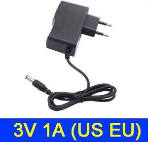 AC 100V-240V DC Power supply Adapter plug Converter 3V 1A 1000ma For LED Strip Light CCTV Charger Switch 5.5mmx2.5mm US/EU plug EU plug