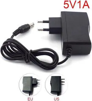 AC to DC 5V 1A 1000mA Power Adapter supply charger EU Plug 100V-240V Converter adapter 5.5x 2.1mm for LED Strip CCTV Camera L20 (US plug)
