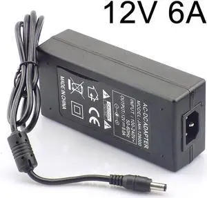 AC DC LED Power Adapter 240V 12V 6A Supply Charger Driver Adaptor US EU Plug for CCTV IP Camera LED Light Strip 5.5mm x 2.1mm (EU plug )