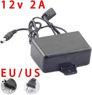 Waterproof outdoor AC/DC Power Supply 12V 2A 2000ma 100-240V  EU Plug Power Adapter Charger for CCTV Camera LED Strip Light L19 Plug type: EU plug