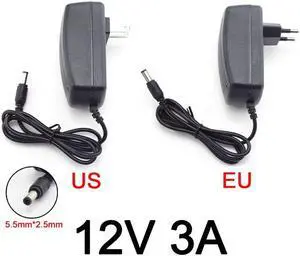 12V 3A 3000am AC to DC Power Adapter Supply Converter charger switchLed Transformer Charging   for CCTV Camera LED strip light (EU plug)