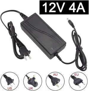 12V 4A 4000ma AC to DC Power Adapter Supply Converter charger switchLed Transformer Charging   for CCTV Camera LED strip light Plug type:UK plug