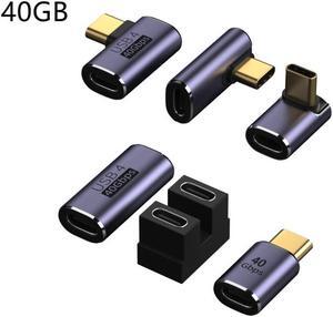 USB C Adapters U-Shape Straight Angle 40Gbps USB C Adapter Type C Male to Female converter 100W fast Charging For Macbook tablet(F-F(U-shape))