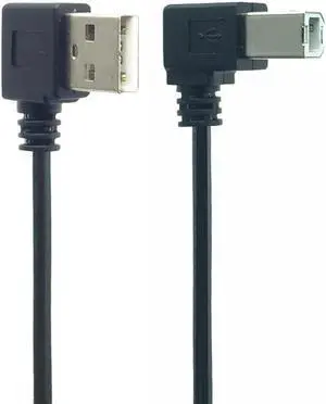 0.5M 1M Right Angled USB 2.0 A Male to Right Angled B Male 90 degree Printer Scanner computer Cable 1m
(Left)