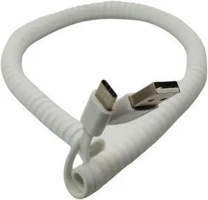 USB 2.0 Type A Male to USB Type C 3.1 Male Charge and Sync Spring Coiled Spiral Cable USB 2.0 A/C