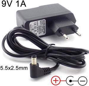 AC 100V-240V to DC 9V 1A Power Adapter Cable Inside Negative AC Adaptor 1000ma Power Supply Plug Converter 5.5x2.5mm EU Plug L1