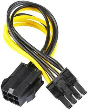PCI Express PCIE Black Red 6 Pin to 8 Pin Graphic Card Power Adapter Cable For PC Drop 20cm 30cm