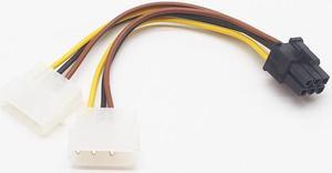 15CM 1PC ATX IDE Molex Power Dual 4 To 6-Pin PCI Express PCIe Video Card Adapter Cable Connector Computer Accessories Wholesale