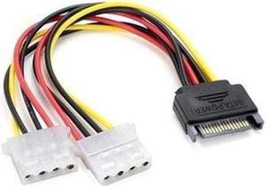20cm Power Extension Cable SATA 4pin Male to Molex IDE Dual Big 4pin Female Cable Adapter for HDD Hard Drive