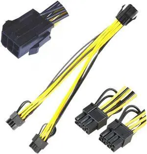 6pin To Double 8pin Computer Graphics Card Power Cord 6p To Double 6+2 Wire One-in-two Extension Cable