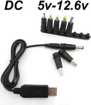 5V 9v 12v 8.4V 12.6V DC Charging Power Cord USB To 5521 Multifunctional DC Interchangeable Plug Male 8-in-1 Charging Cable p1(DC with 5v to 9v)