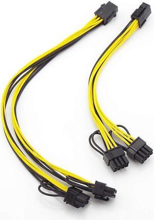 PCI-E 6-pin to Dual 6+2-pin (6-pin/8-pin) Power Splitter Cable Graphics Card PCIE PCI Express 6Pin to Dual 8Pin Power Cable (1pcs)
(32cm)