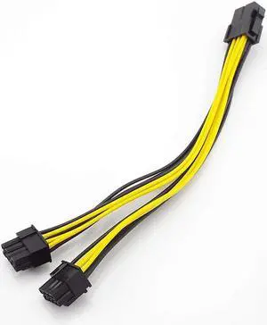 10pcs PCI-E PCIE 8p Female to 2 Port Dual 8pin 6+2p Male GPU Graphics Video Card Miner Power Extension Cable Cord 18AWG Wire (10pcs)
(32cm)