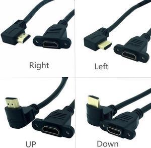 HDTV 2.0 Connector Cable Male to HDTV Female Adapter 4K Converter Extender 270 90 Degree Right Angle for 1080P HDTV PC(UP)
(0.15M)