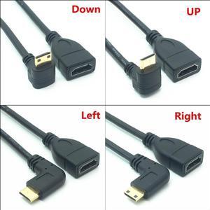 90 Degree Mini HDTV Male to HDtv Female Converter Adapter Cable Converter Adapter HDTV Connector(Left)