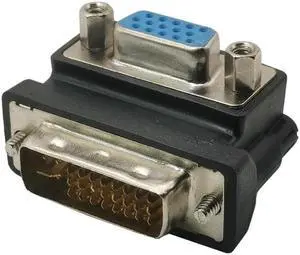 DVI-I 24+5 Male To VGA 15 Pin Female 90 Degree Right Angle Convertor Adapter HD Convertor Adapter 15 Pin VGA To DVI 24+5 Adaptor