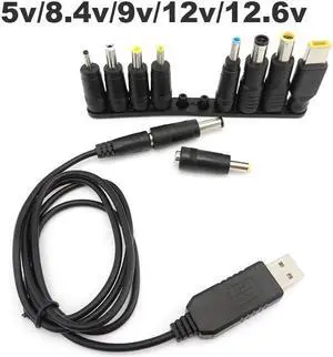 Dc male power 4.0x1.7 7.4 jack USB boost Cable line DC 5V to 9V 8.4V 12V Step UP ModuleConverter connector Adapter charger p1(DC with 5v)