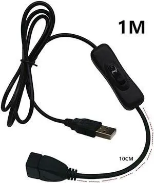 High Quality Woopower Copper Material USB Cable Male to Female Switch ON OFF Cable Toggle LED Lamp Power Line 0.3m 0.5m 1m