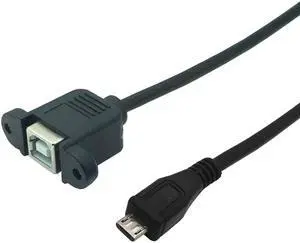 30cm Micro USB 5pin Male to USB Type B 2.0 Female Extension Panel Mount Data and Charge Cable with Screws Holes 0.5M 30cm Micro USB 5pin Male to USB Type B 2.0 Female Extension Panel Mount Data and Charge Cable with Screws Holes 0.5M