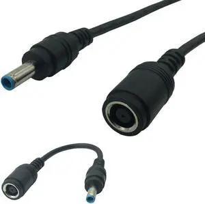 7.4x5.0mm to 4.5x3.0mm Tip Power Adapter Connector Converter for HP Laptop Stream Spectre Pavilion Envy Elitebook Split Chrome