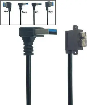 90 Degree USB 3.0 to Micro B 10-pin Left Corner Cable 25cm, Suitable for Samsung Mobile Phones and Mobile Hard Drives SSD(Left)
0.25m