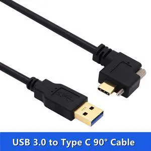 Gold USB 3.0 to Type C Dual Screw Locking to Standard USB 3.1 Data Cable 0.3m 1m 2m 3m Panel Mount Type-c Right Angled Cables (Straight)
(2m)