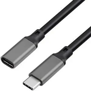10Gbps Gen2 Type-C USB 3.1 Male to USB-C Female Extension Data 100W Charging Cable Extender Cord Reversible Design 1m 2m 3m (Black)
(3m)