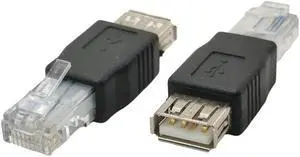 Multiple USB Type A Female To RJ45 Male Ethernet LAN Network Router Socket Plug Adapter(5pcs)