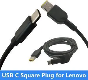 65W USB Type C Female to Square PD Plug Converter USB-C Fast Charging Cable for Thinkpad Laptop DC Power Adapter Connector 1.5M