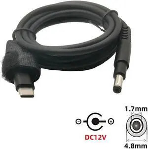 65W PD USB Type C Male Input to DC 4.8*1.7mm Male Power Charging Adapter for HP Pavilion DV2000 DV4000 DV5000 Compaq Presario