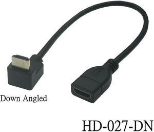 Dual HDM1-compatible Male to Female Converter Up Down Right Left Angled Adapter HDTV Cable for DVD PS3 PC(150cm)(HD-027-DN)