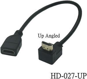 Dual HDM1-compatible Male to Female Converter Up Down Right Left Angled Adapter HDTV Cable for DVD PS3 PC(150cm)(HD-027-UP)