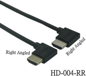 Dual HDM1-compatible Male to Female Converter Up Down Right Left Angled Adapter HDTV Cable for DVD PS3 PC(50cm)(HD-004-RR)