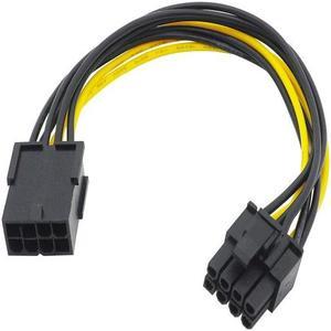 PCIe 6pin to 6 2 pin PCI 8pin Adapter Splitter Power Extension Cable,Power Supply PCI-e 6-pin to 8-pin for PCI E-xpress GPU Video(PCIe 8P Extension)