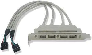 PC Motherboard 4-Ports USB2.0 Hub With 9 Pin Header Rear Panel Expansion Bracket Host Adapter Cable USB Hub