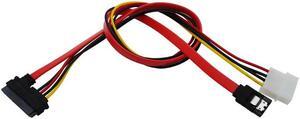 SATA Combo 15 Pin Power and 7 pin Data Cable 4 pin M-olex to Serial ATA Lead