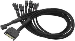 Computer Fan PWM Temperature Control SATA Line One Point Four SATA To 4pin Line One for Four HUB Work Manufacturer(1 to 5ways)