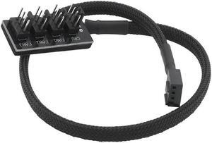 1to 4-Pin TX4 PWM CPU Cooling Fan Splitter Cable 12V Braided LED Sata Power Cable Hub Splitter Adapter For Computers(1 to 4)