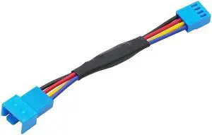 1Pcs Fan Resistor Cable 3 / 4 Pin Male to 3 / 4Pin Female Connector Reduce PC CPU Fan Speed Noise Resistor Slow down Cables(1pcs 4pin  blue)(11CM)