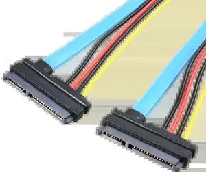 22Pin SATA Female to 7+15 Pin Female Serial SATA Extender Cable Data Power Combo Extension Cable 20cm Color:Blue