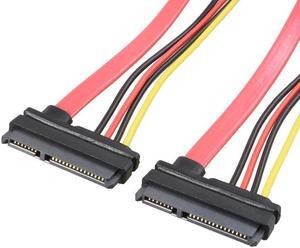 22Pin SATA Female to 7+15 Pin Female Serial SATA Extender Cable Data Power Combo Extension Cable 20cm Red