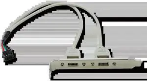 2 Ports Motherboard 5Gbps Data Cable High Speed USB 2.0 Back Panel Expansion Bracket to 9-Pin Header Cable For PC USB 2.0(USB 2.0 9 Pin)
