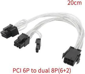 Sleeve Extension Power Supply Cable 24-pin A TX/EPS/8-pin PCI-E GPU/8pin CPU/6-pin PCIE/4Pin CPU Cable with Combs 18 AWG(PCI 6P TO 8P)
