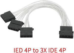 Sleeve Extension Power Supply Cable 24-pin A TX/EPS/8-pin PCI-E GPU/8pin CPU/6-pin PCIE/4Pin CPU Cable with Combs 18 AWG(IDE 4P to 3X 4P)