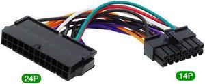24Pin to 10P/12P14Pin PSU Main Power Supply ATX Adapter Cable for L-enovo Q77 B75 A75(24p to 14p)