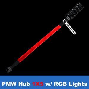 Sleeved PWM Fan Hub Splitter w/ LED RGB Lights Switch,Motherboard CPU Fan 4 Pin to 5 Way Adapter Cable for 4-Pin &amp(PWM 1X5 RGB)
(30CM)