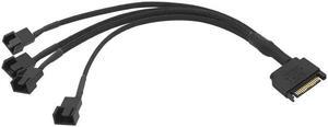 Black Sleeved 30cm Cooler  Cooling Fan Splitter Power Cable 12V SATA To Multiport 4Pin Connector for Molex IDE Computer PC DIY(30cm)
(SATA 1 to 4)