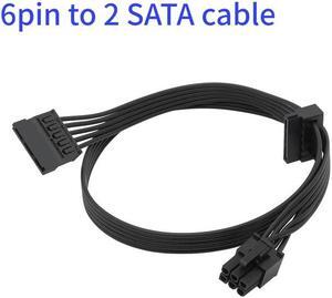 For Seasonic G-450 G-550 G-650 G-750 PCIe 6pin to 2 SATA Power Supply cable
