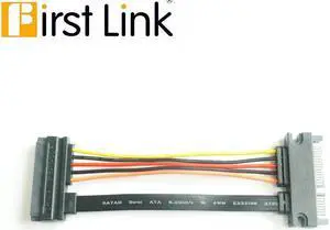 22Pin SATA Extension Cable, Sata Male to Female 7Pin + 15Pin Data and 3.3V Power Combo Extension Cable Cords black/Blue(Black -10cm)